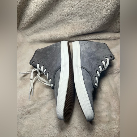 Vans Off The Wall Womens Sneakers Shoes 10 Gray Suede High Top Knit Insole - Picture 5 of 7